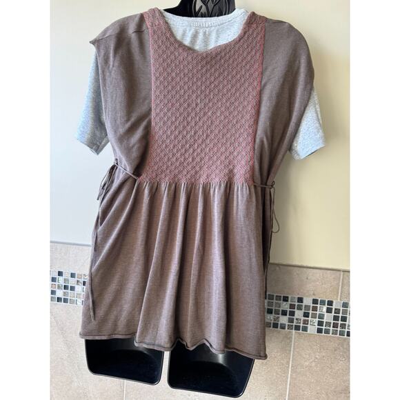 Free People Knit Moca Red Vest Pinafore Dress SZ L NWT Boho - Picture 4 of 7